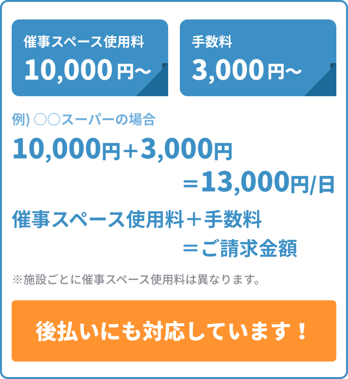 催事やイベントに！】レンタル屋台＆スペース 料金後払いOK！！ - その他